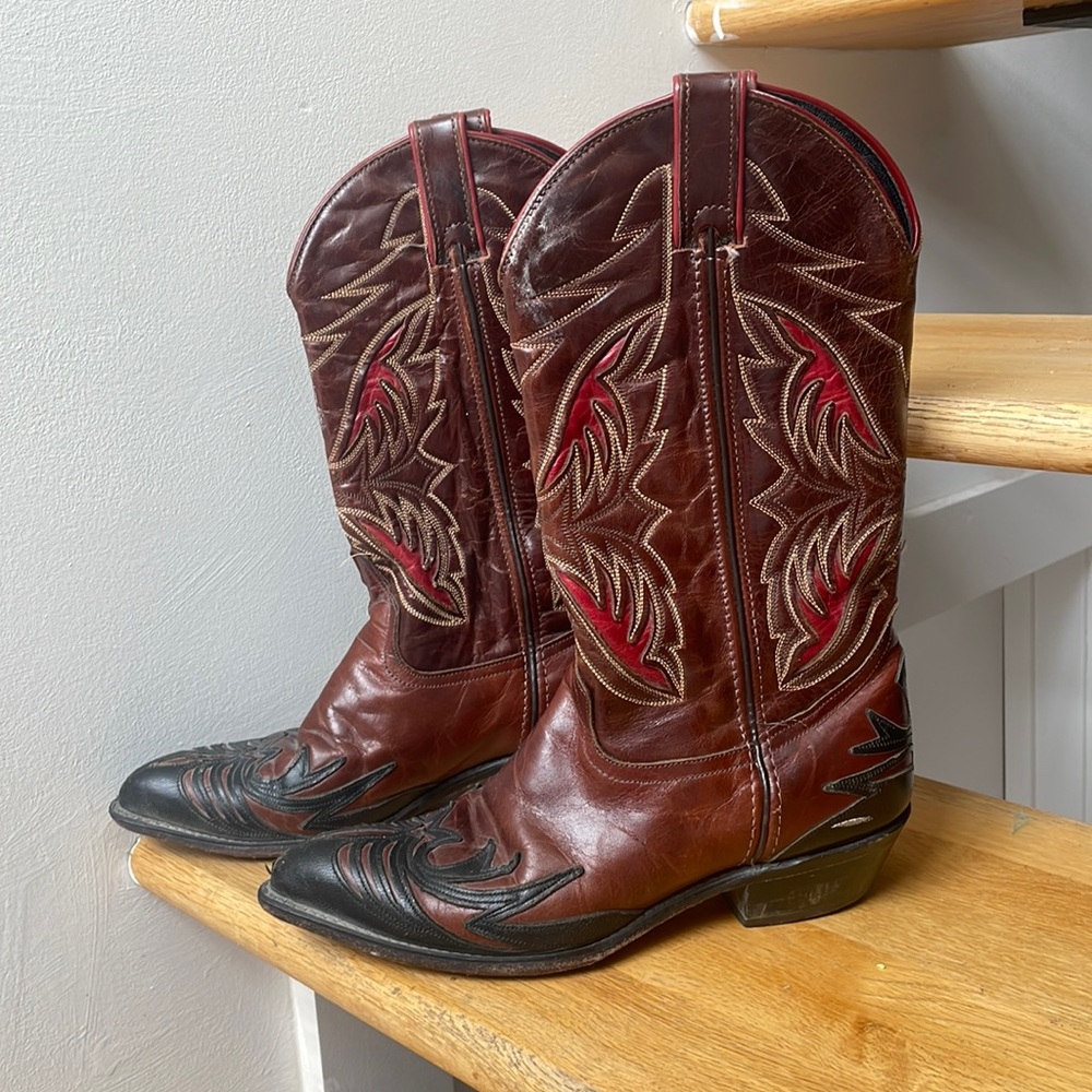 Vintage Code West Leather Cowgirl Boots.